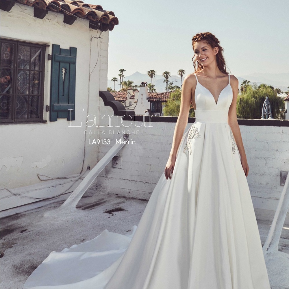 Calla Blanche satin wedding dress